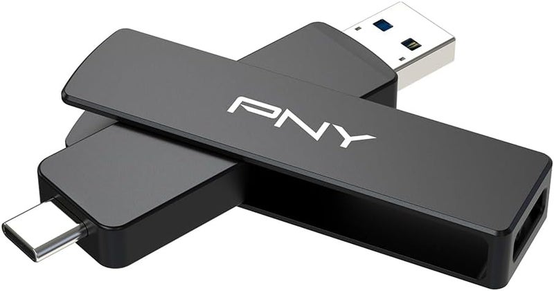 PNY 256 جيجابايت ديو لينك V3 USB 3.2 الجيل 2 نوع-C و نوع-A OTG فلاش درايف سرعات قصوى قراءة/كتابة 1000/800 ميجابايت/ثانية تخزين خارجي متنقل متوافق مع الهواتف الذكية/الأجهزة اللوحية/الحواسيب المحمولة/الحواسيب المكتبية - Image 1